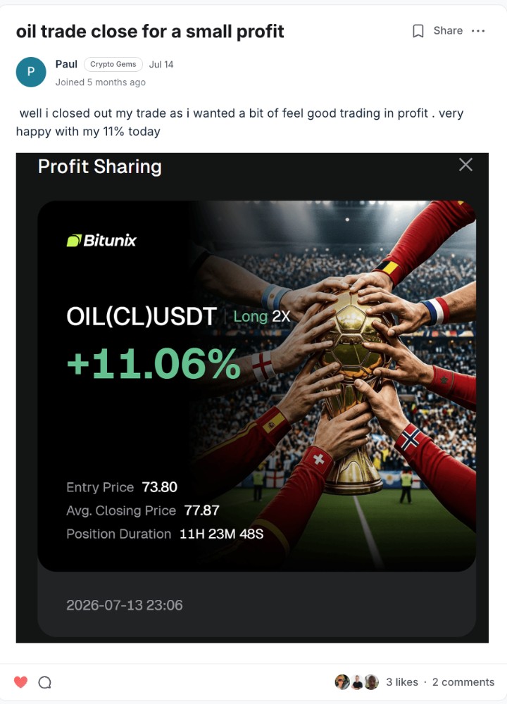 Paul — Oil long closed in profit